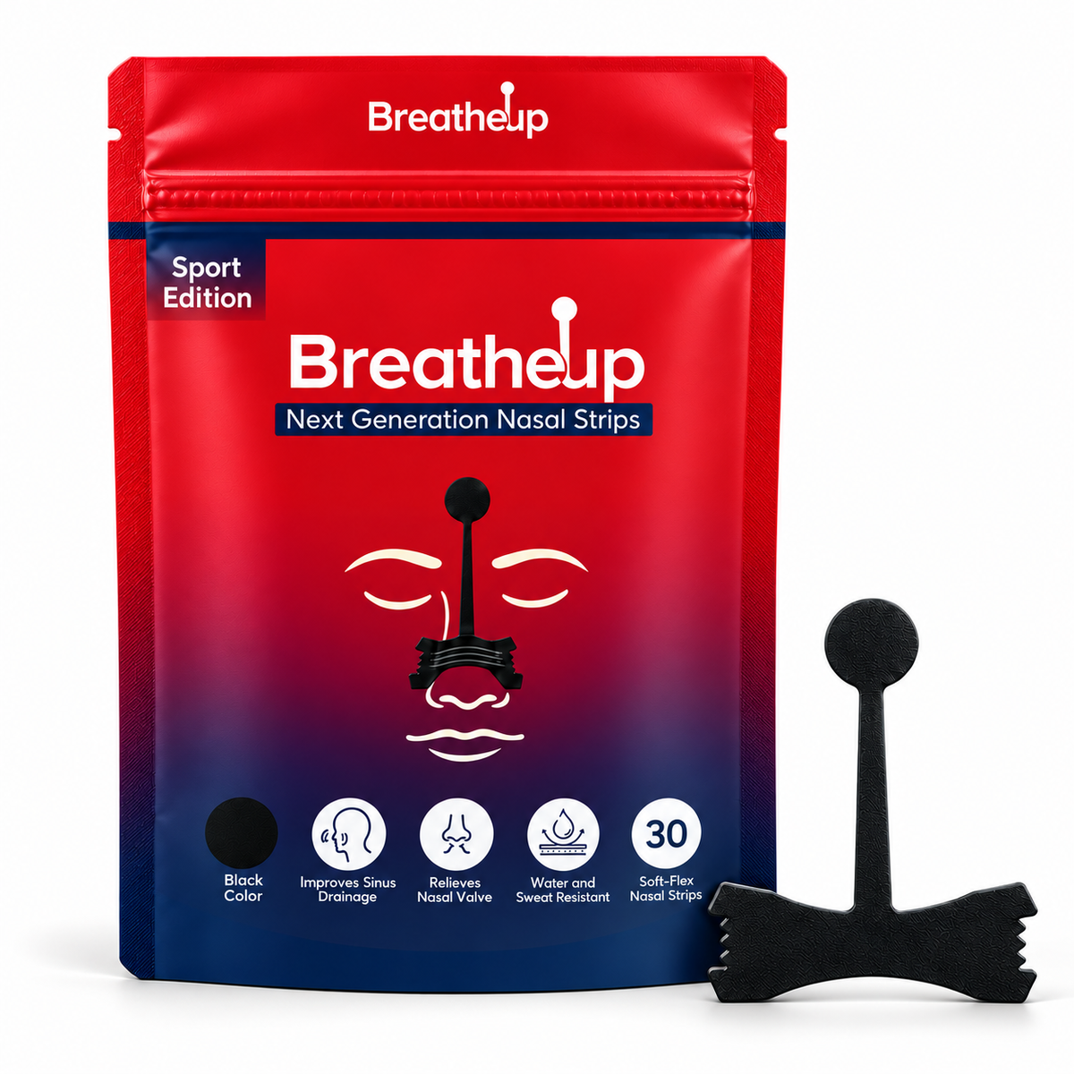 BreatheUp Next Generation Nasal Strips - Black