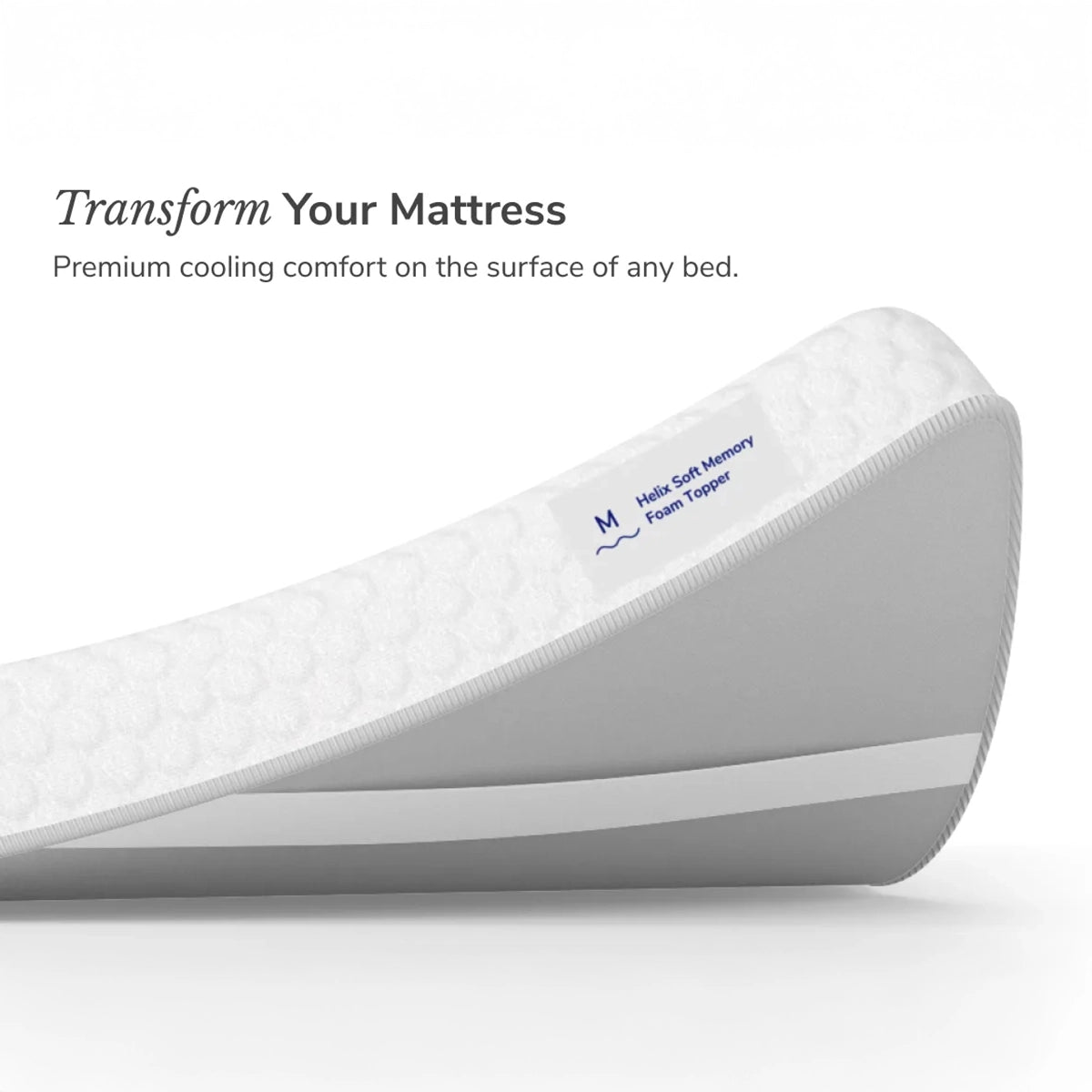 Helix Premium Memory Foam Mattress Topper With GlacioTex